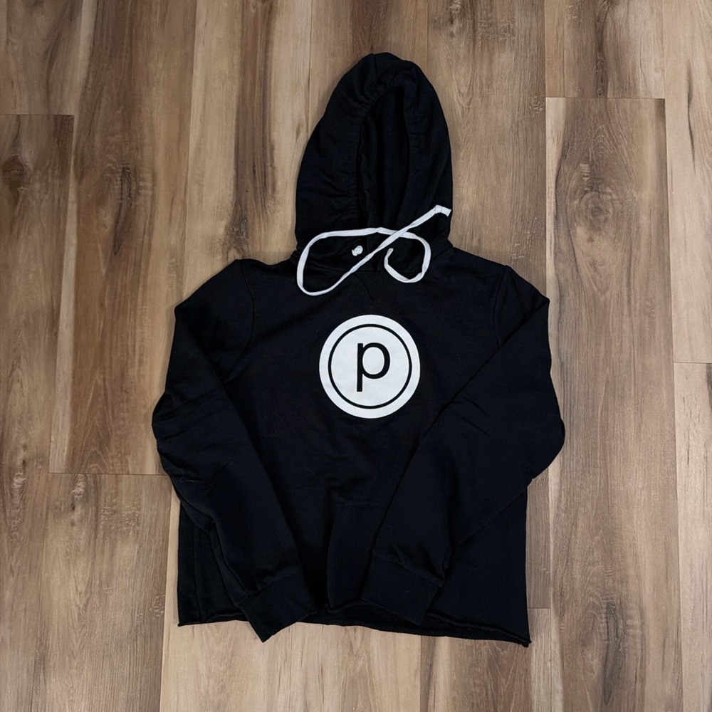 Pure Barre Black Hoodie White Logo Size S